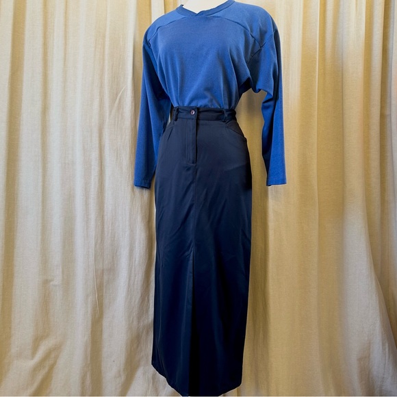 Royal Blue Oversized Practice Jersey – Vintage Football Trend Long Sleeve - Picture 2 of 5